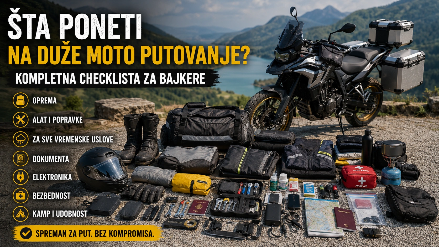 Šta poneti na moto putovanje? Kompletna checklista za bajkere